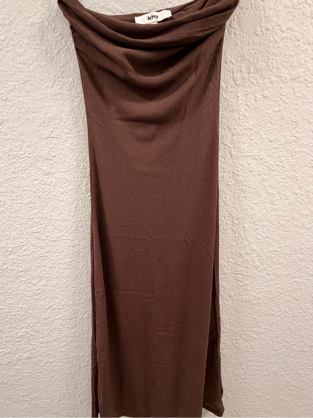 Khy Brown Draped Midi Dress